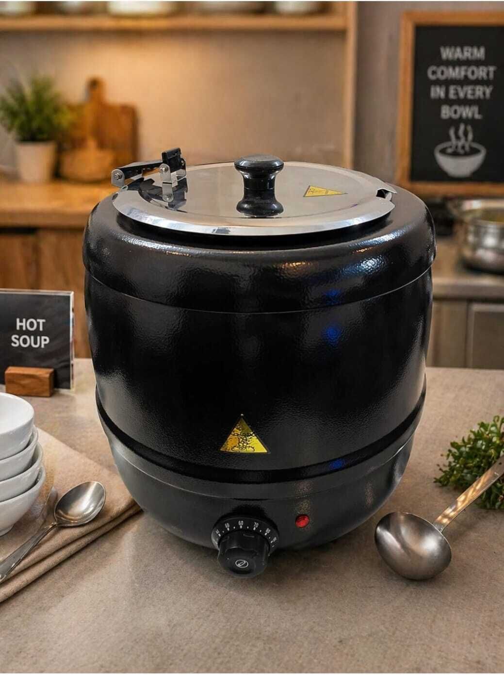Electric Soup Warmer with stainless steel lid 10 litre capacity Soup Maker