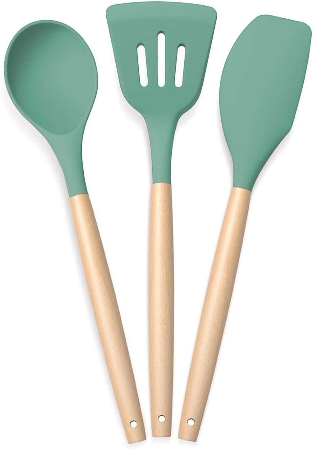 Silicone Non-Stick Spatula | Serving Spoon for Cooking & Baking Set of 3 Non-Stick Spatula