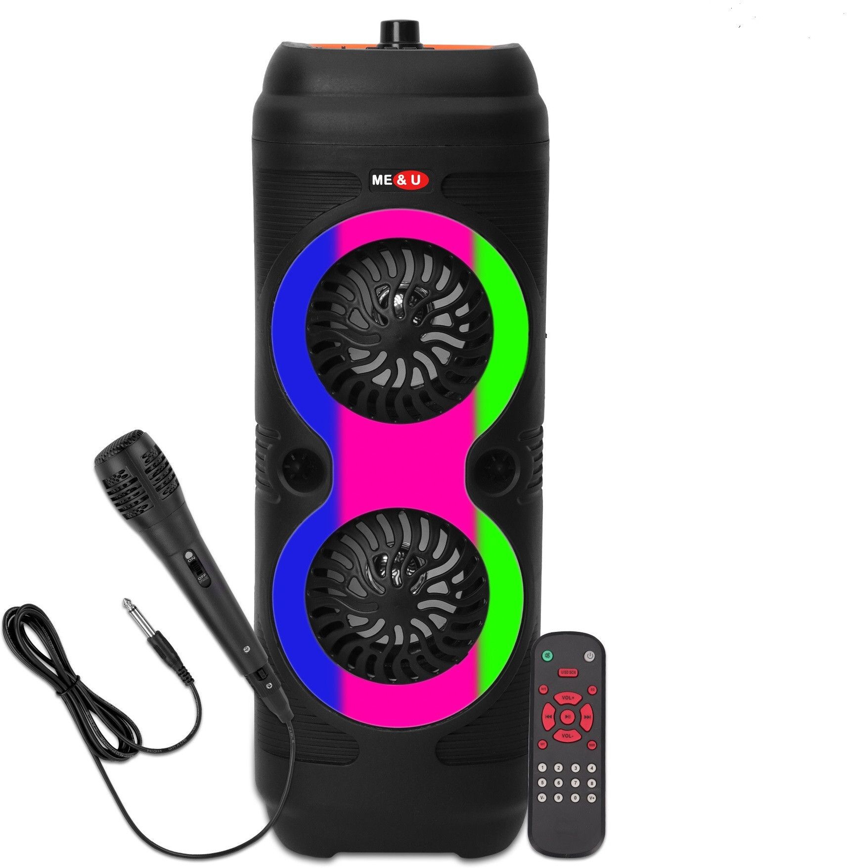 ME&U Musical Powerhouse pro with TWS RGB light FM AUX Karaoke MIC 50 W Bluetooth Home Audio Speaker-image-47