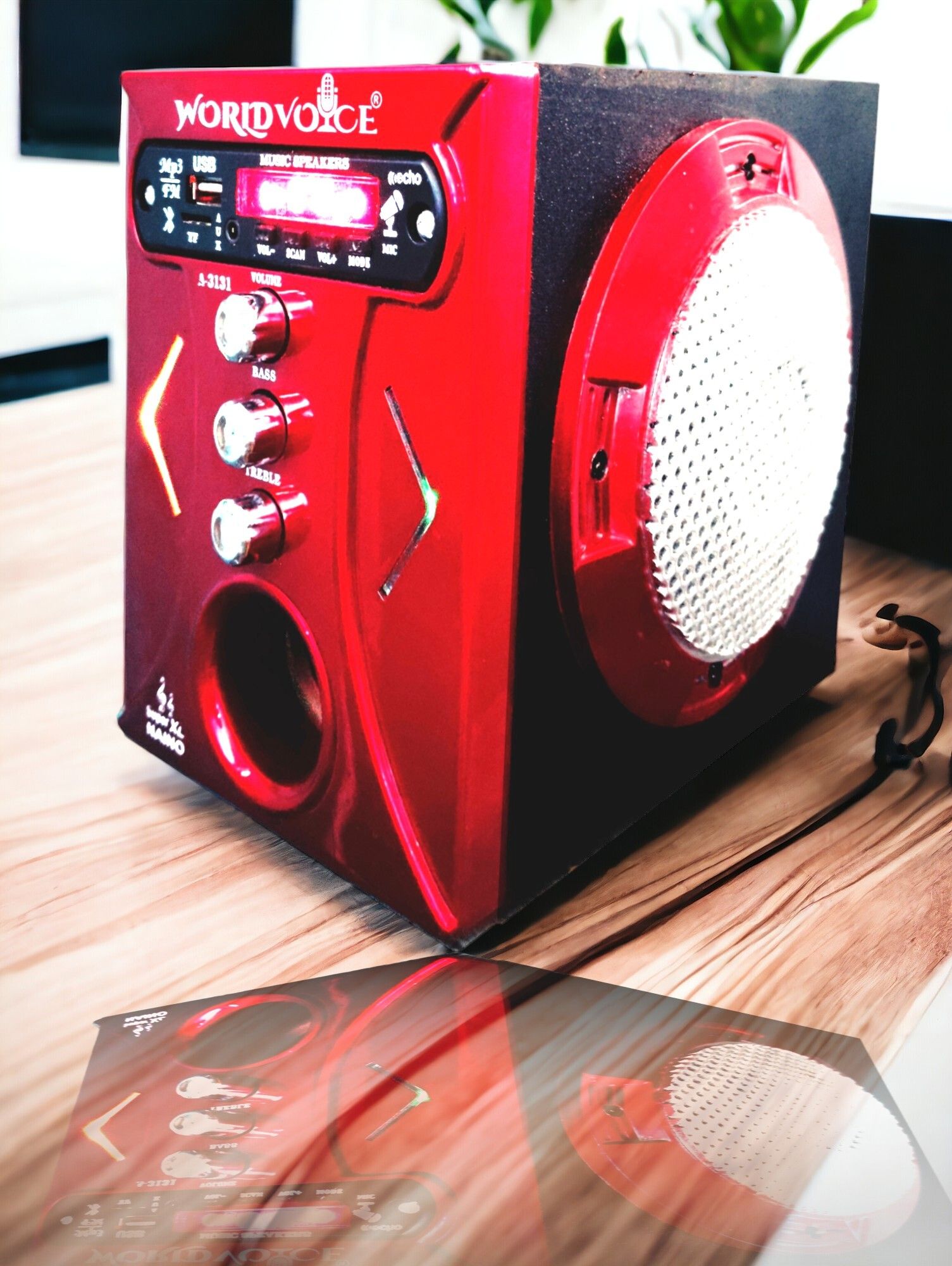 world voice Series BT Red NANO LED Light Speaker 160 W Bluetooth Home Audio Speaker-image-27