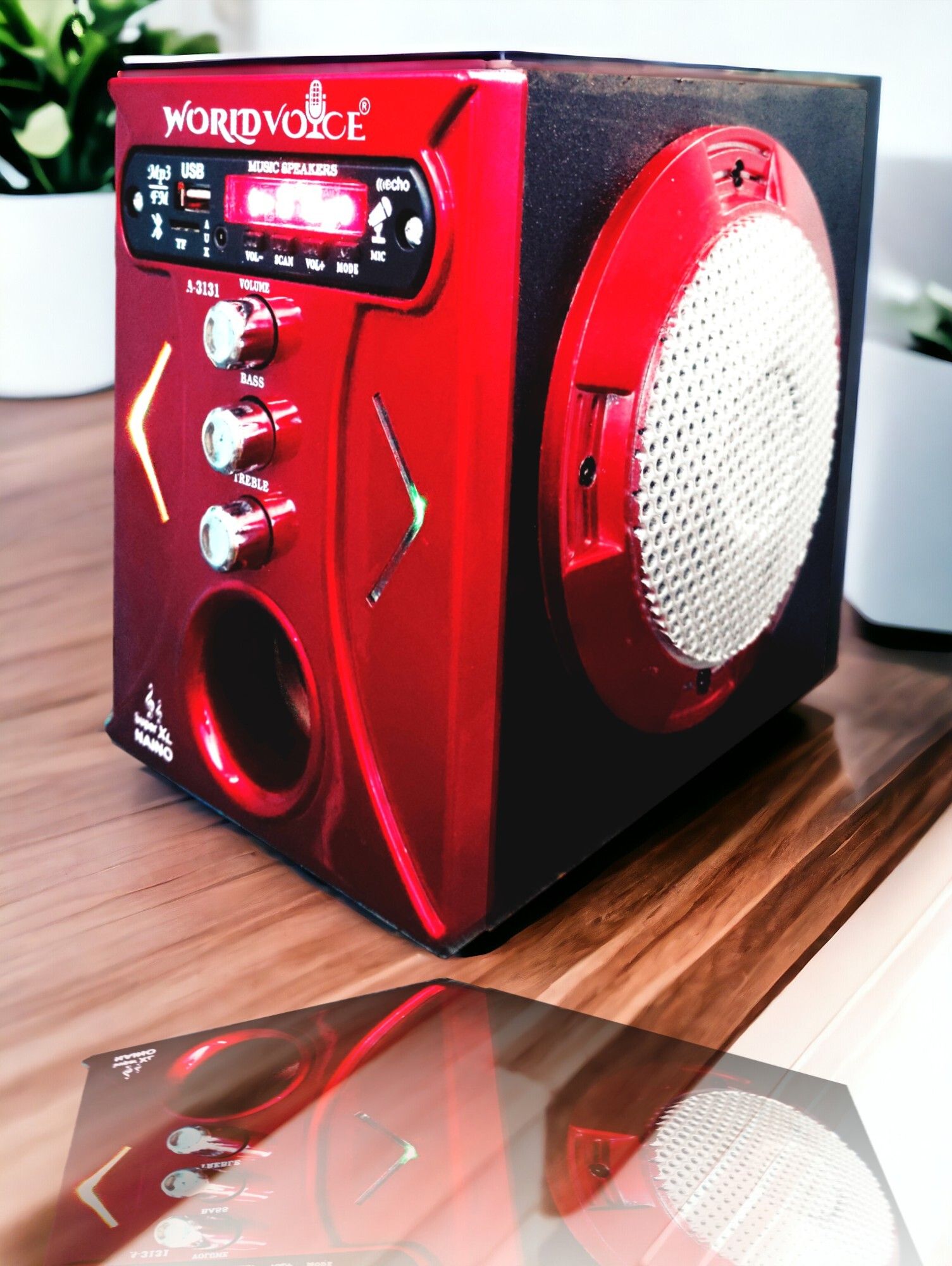 world voice BT SUPER-XL RED NANO with ECHO MIC SYSTEM Subwoofer BT/FM/MP3/USB/SD-Card/AUX 160 W Bluetooth Home Audio Speaker-picture-12