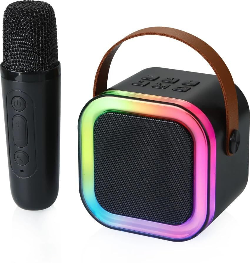 Pinxo Wireless Bluetooth Karaoke Mic with RGB Lights, Voice Change & Multi-Mode Speaker Mount image 1