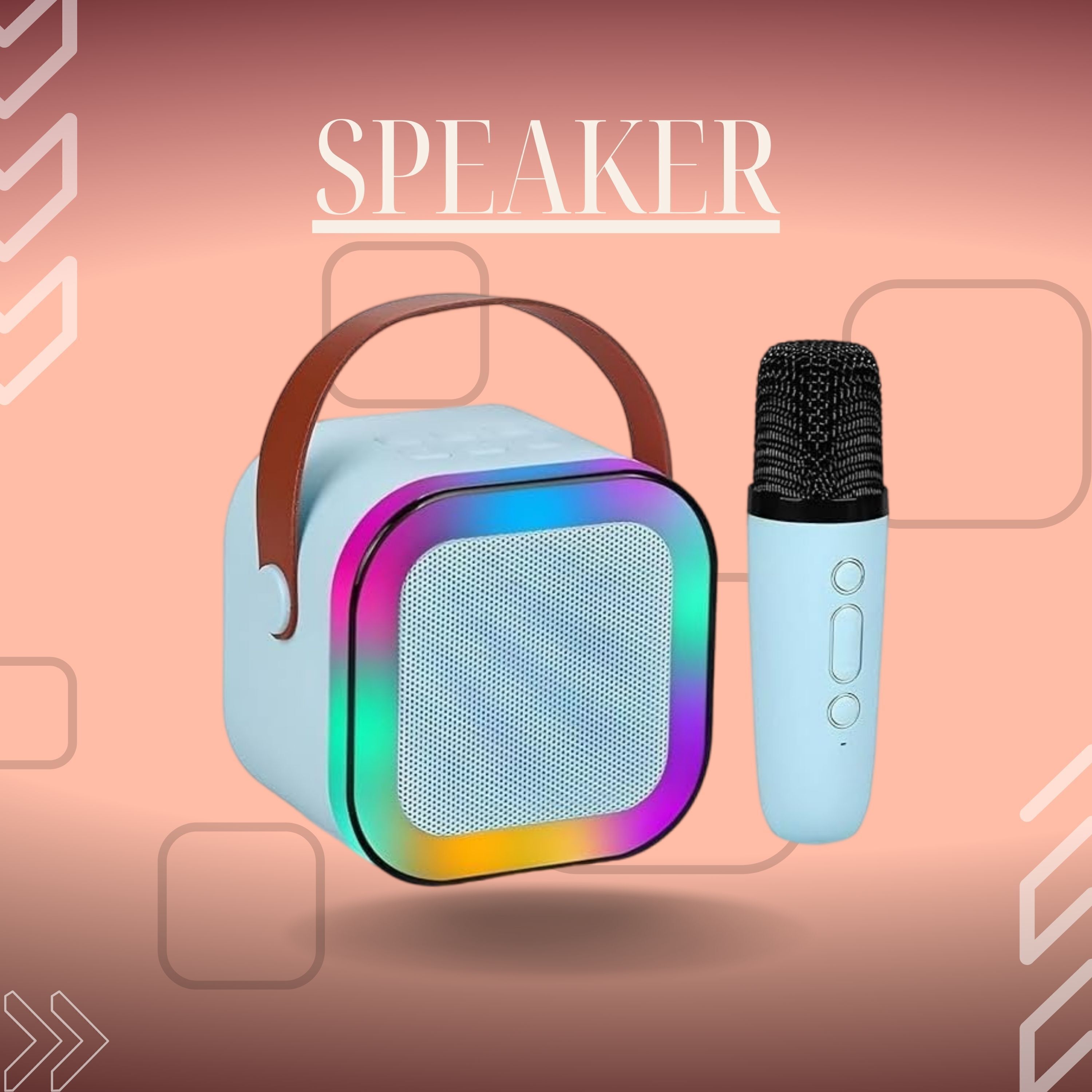 Smarty 10W Bluetooth Speaker Wireless Karaoke Mic Speaker with RGB Light speakersWE101 10 W Bluetooth Party Speaker-image-34