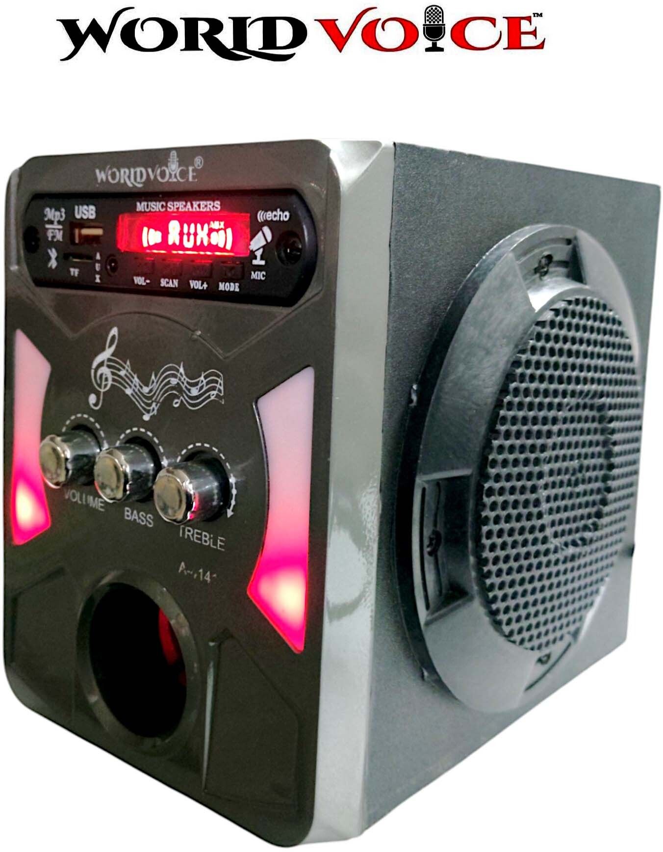 world voice Series BT GREY4141 LED Subwoofer & ECHO MIC SYSTEM BT/FM/MP3/USB/SDCard/AUX 160 W Bluetooth Home Audio Speaker-image-40