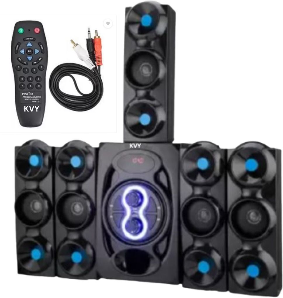 KVY Home Theatre 5.1 Bluetooth Speaker Hard Bass (Black, 5.1 Channel) 9500W 9500 W Bluetooth Home Theatre