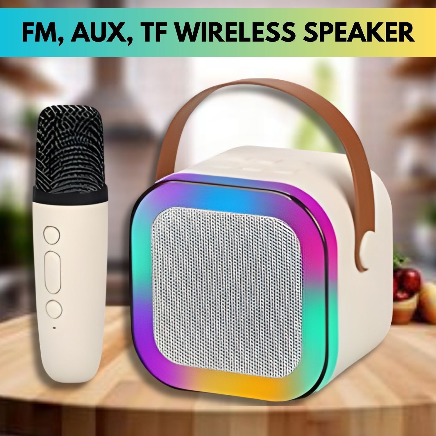 TASLIM K12 (PORTABLE BLUETOOTH SPEAKER)Deep Bass Sound With Karaoke Mic & RGB LightE157 10 W Bluetooth Laptop/Desktop Speaker