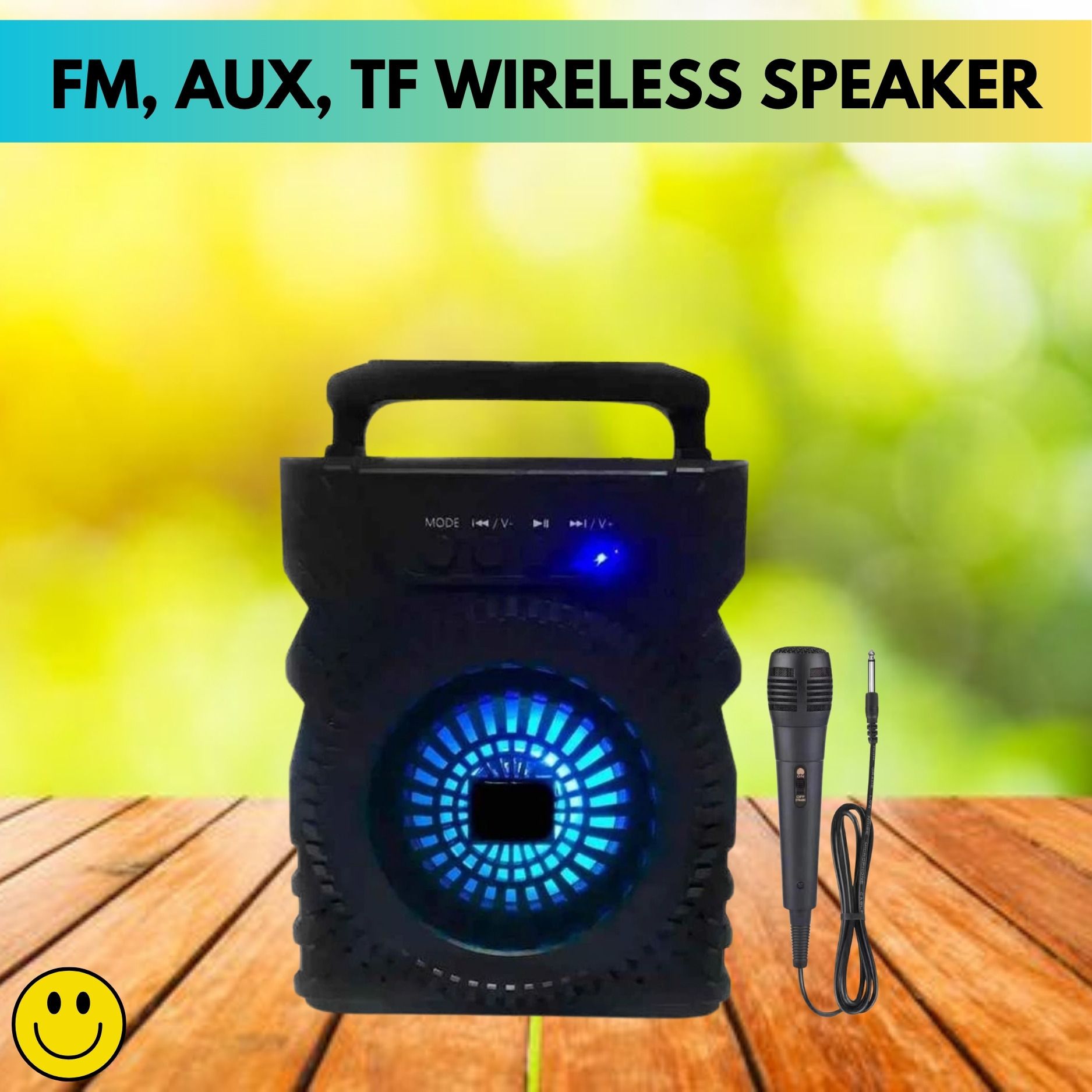 SACRO 301(PORTABLE WIRELESS BLUETOOTH SPEAKER) Crystal Clear SoundWith Karaoke MicZ491 5 W Bluetooth Laptop/Desktop Speaker-image-29