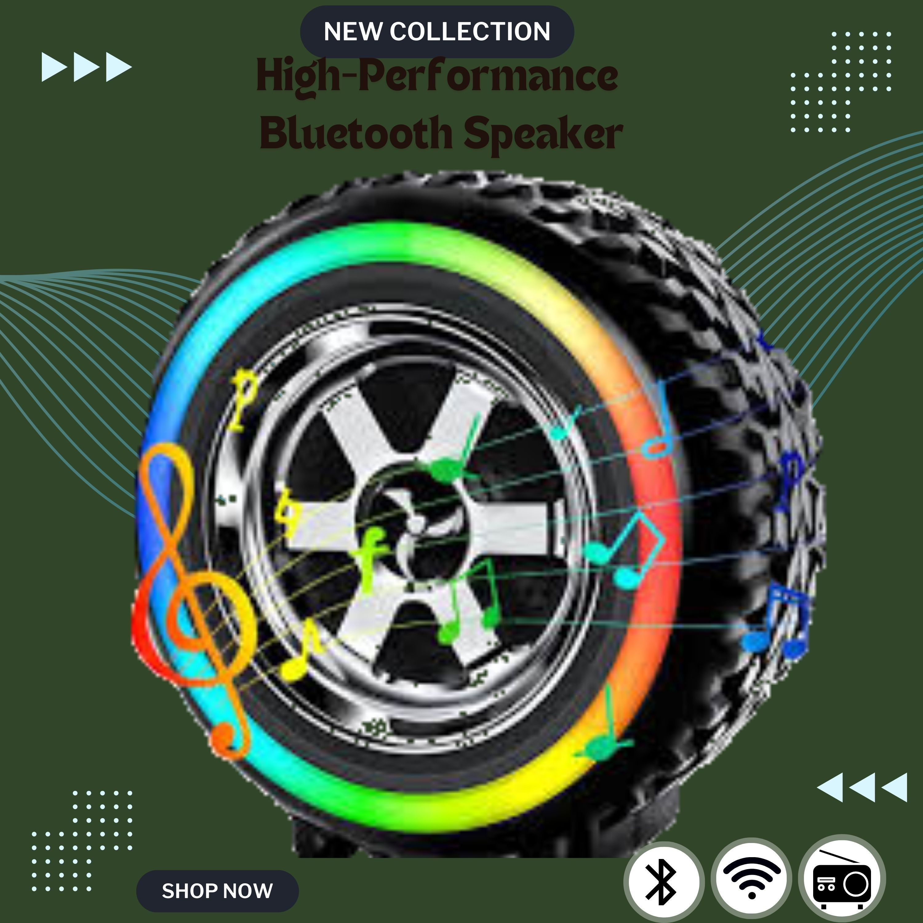 YAROH Tyre-Shaped high power 8W Bluetooth Speaker with impressive sound quality B288 8 W Bluetooth Laptop/Desktop Speaker-image-44