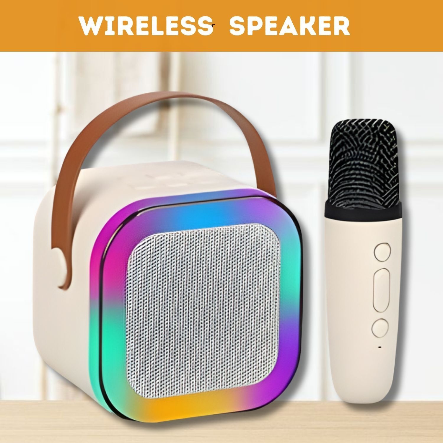 TASLIM K12 (PORTABLE BLUETOOTH SPEAKER)Deep Bass Sound With Karaoke Mic & RGB LightE59 10 W Bluetooth Laptop/Desktop Speaker