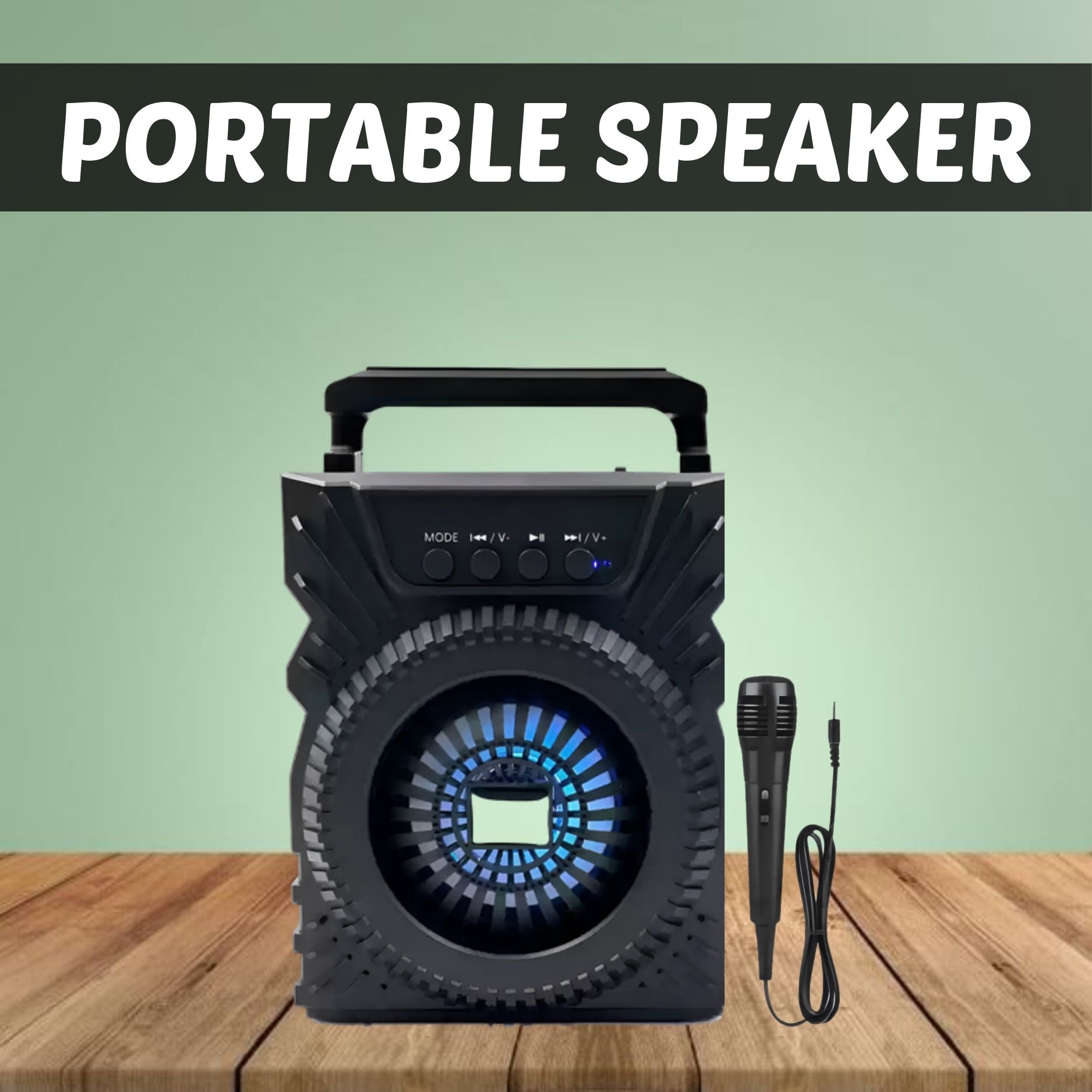 clairbell 301 (portable bluetooth speaker) with karaoke mic, 6hrs playtime ec117 5 w bluetooth laptop/desktop speaker