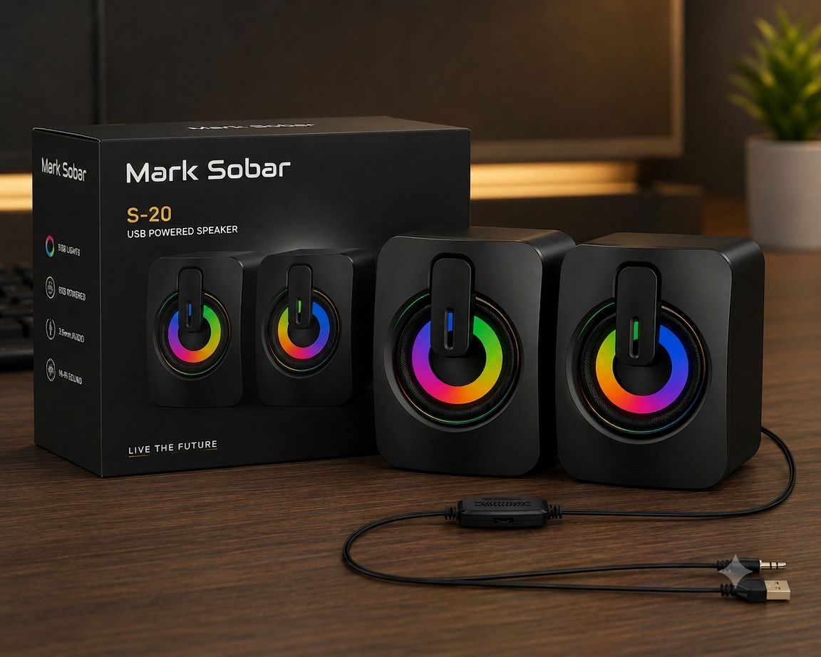 Mark sobar RGB Wired speaker for computers and laptop 10 W Bluetooth Laptop/Desktop Speaker-image-42