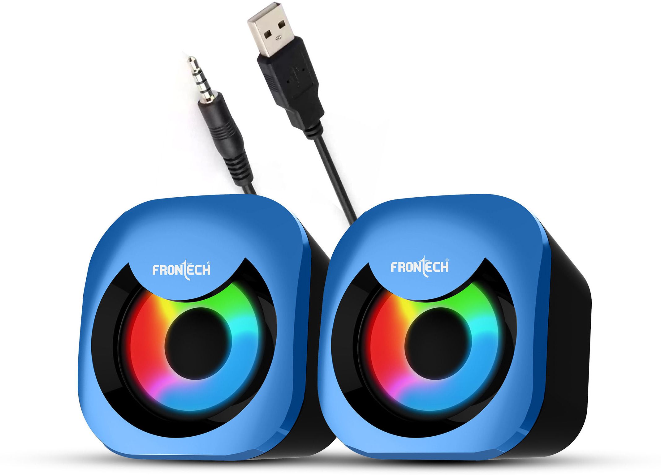 Frontech 2.0 Multimedia Speakers | RGB Lighting | USB-Powered | 3.5mm AUX | 8 W Laptop/Desktop Speaker-image-24