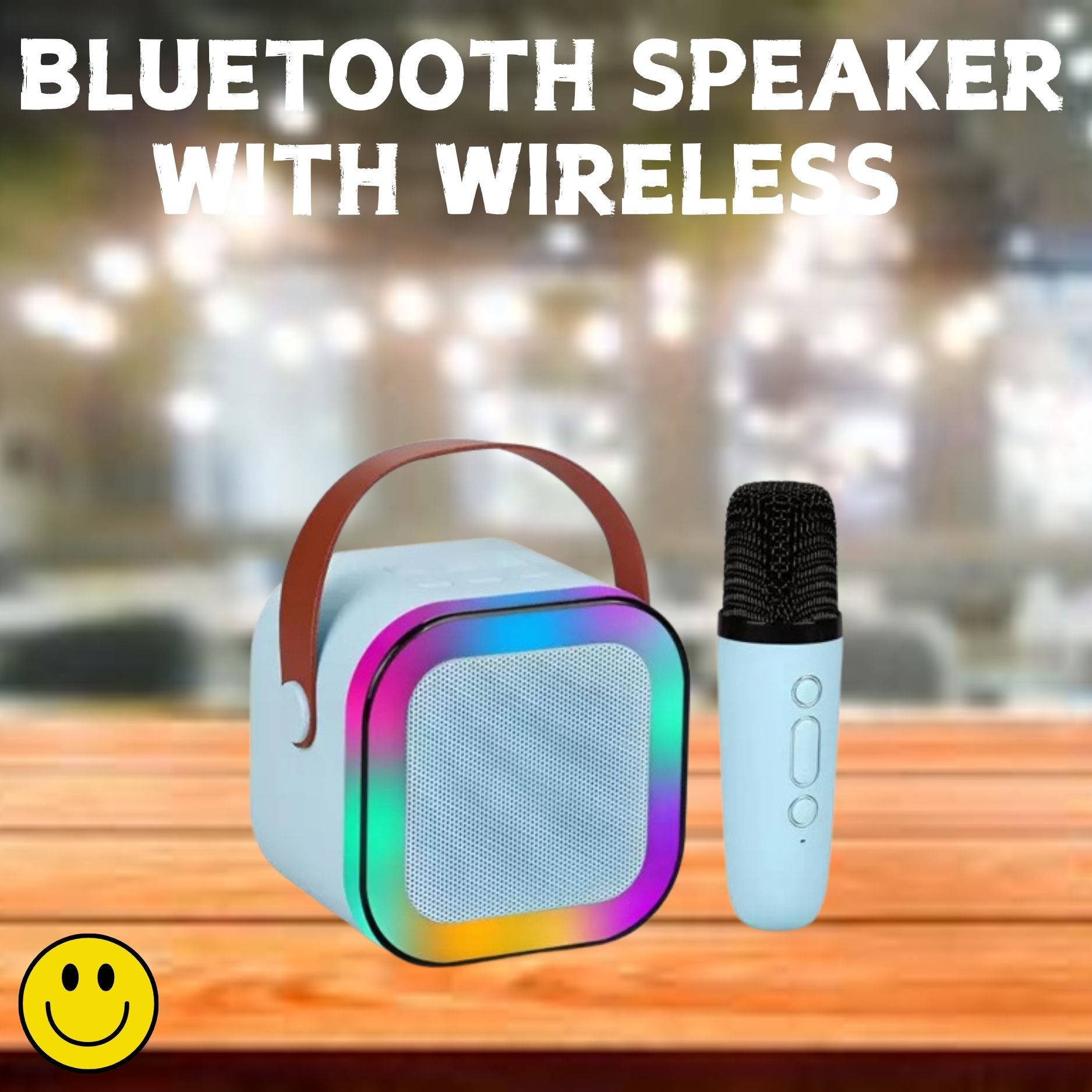 SACRO K12 (PORTABLE BLUETOOTH DESKTOP SPEAKER)With Karaoke Mic RGB Light, HD SoundQ261 10 W Bluetooth Laptop/Desktop Speaker-image-27