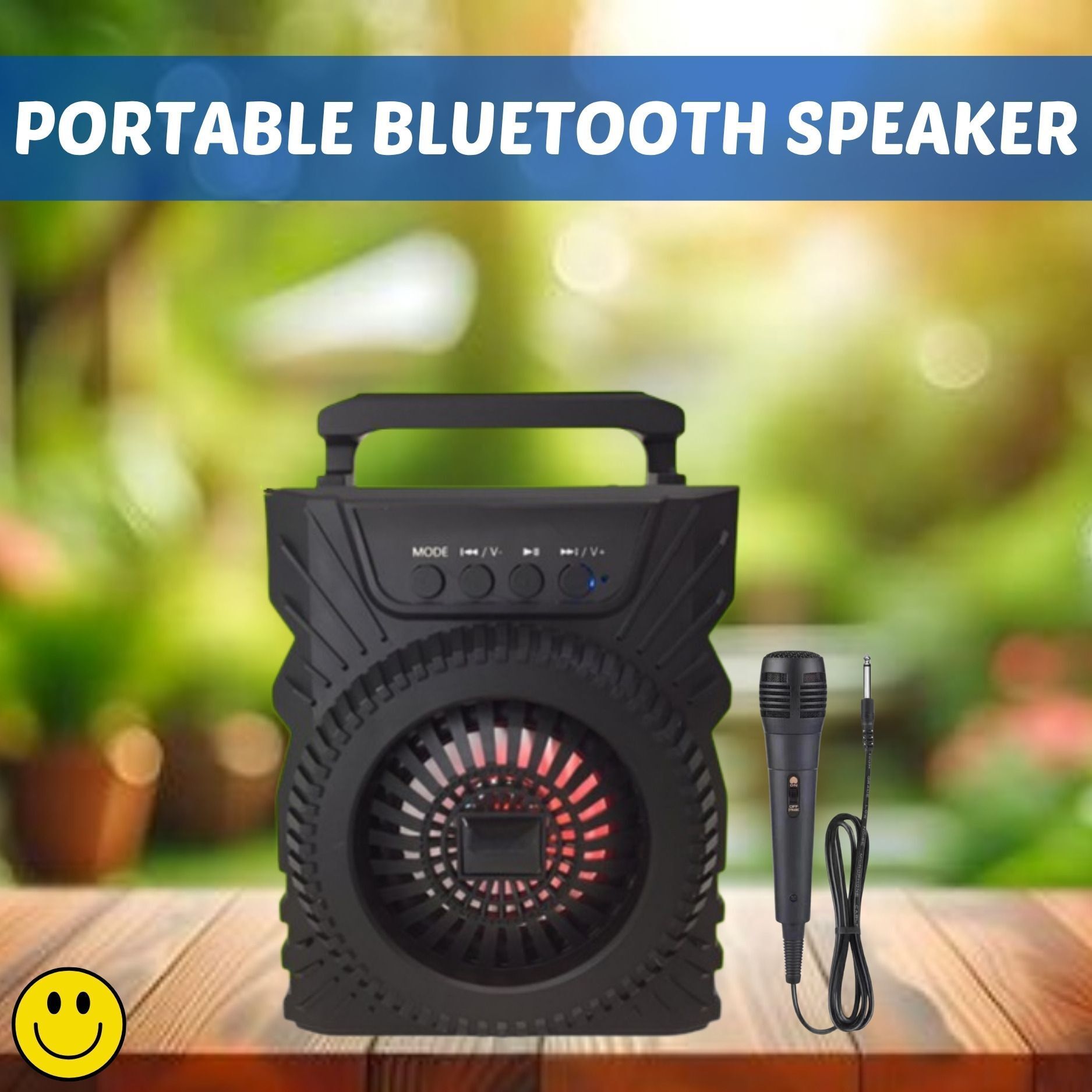 PARADISEECOM 301(PORTABLE WIRELESS BLUETOOTH SPEAKER) Crystal Clear SoundWith Karaoke MicA325 5 W Bluetooth Laptop/Desktop Speaker-image-28