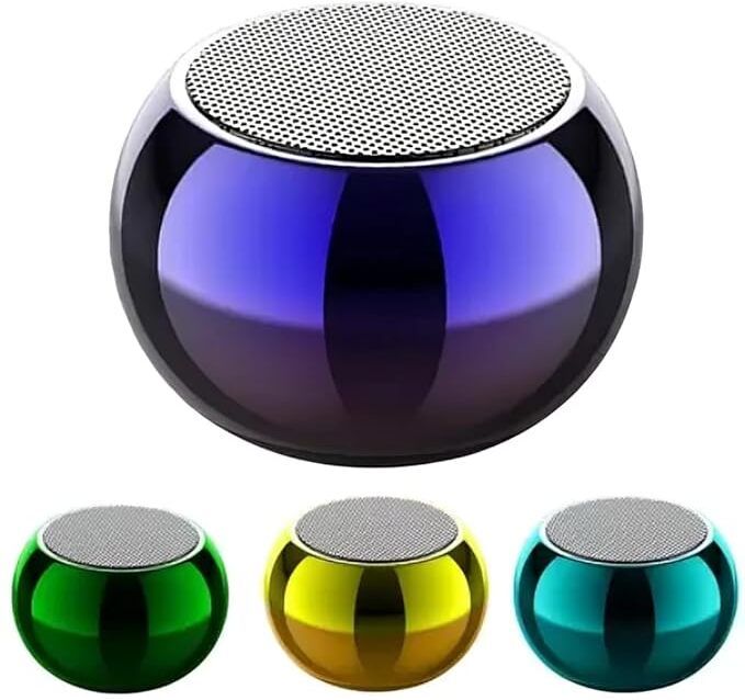 kumb144 mini wireless bluetooth speaker with heavy metal electroplating round speaker 10 w bluetooth laptop/desktop speaker