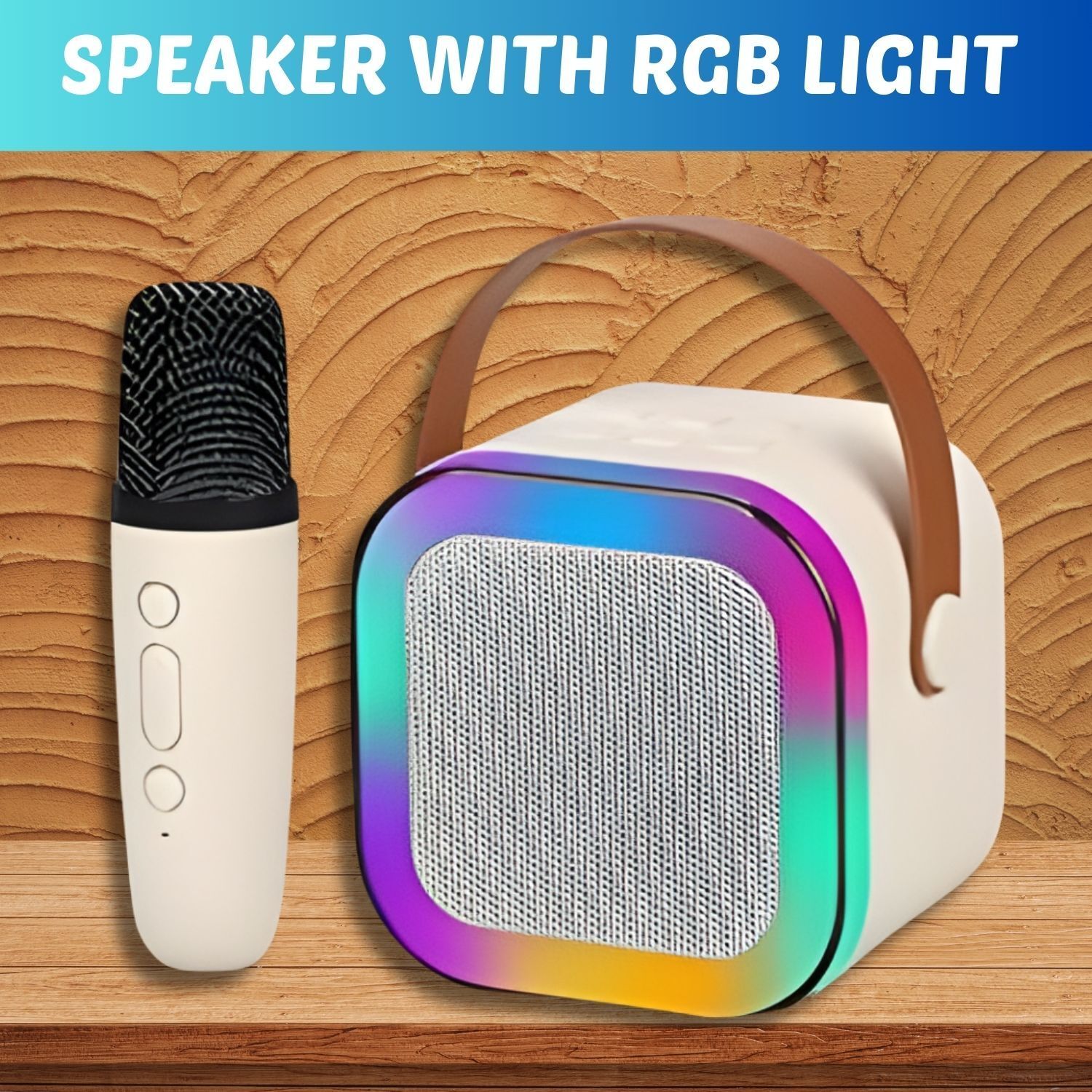 TASLIM K12 (PORTABLE BLUETOOTH SPEAKER)Deep Bass Sound With Karaoke Mic & RGB LightE348 10 W Bluetooth Laptop/Desktop Speaker