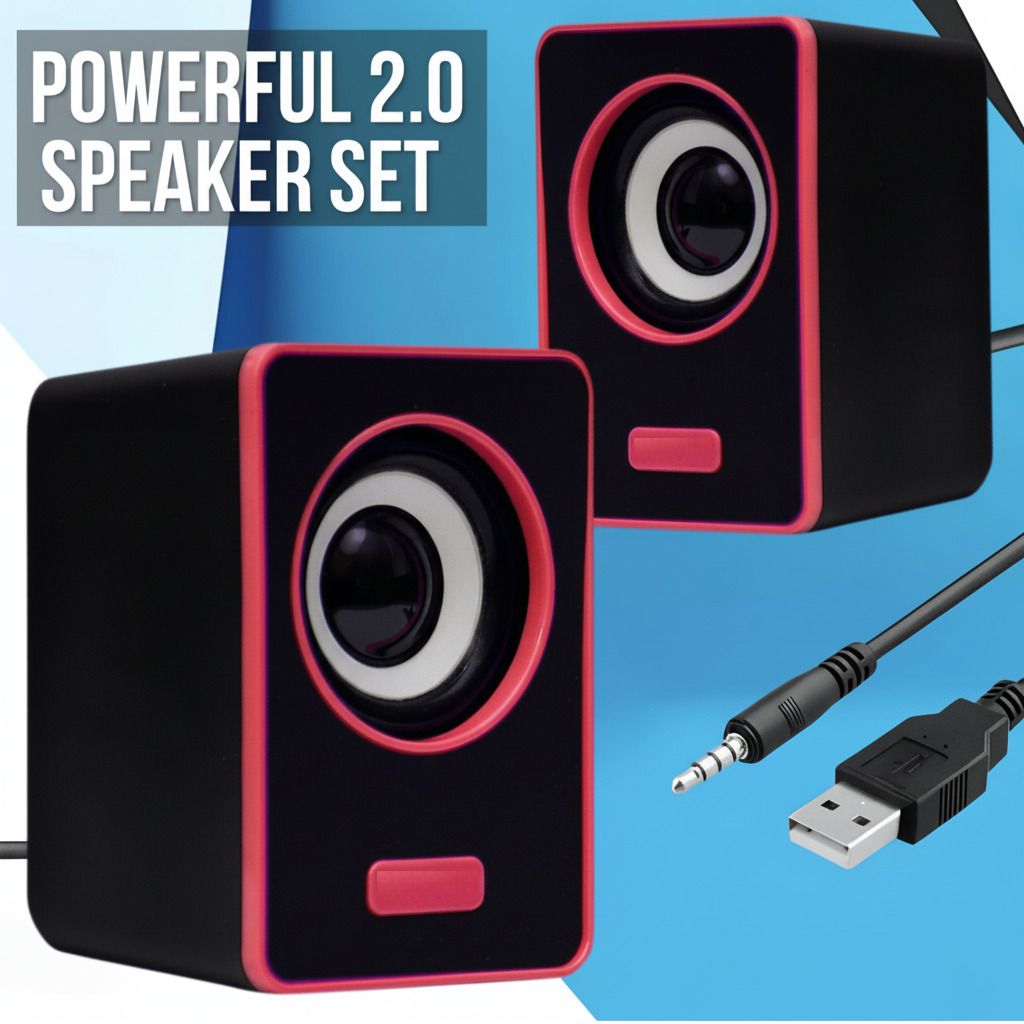 Coracao 6W Computer Speaker with Deep Bass USB Power & Clear Stereo Sound Connect Mobile 6 W Laptop/Desktop Speaker-image-46