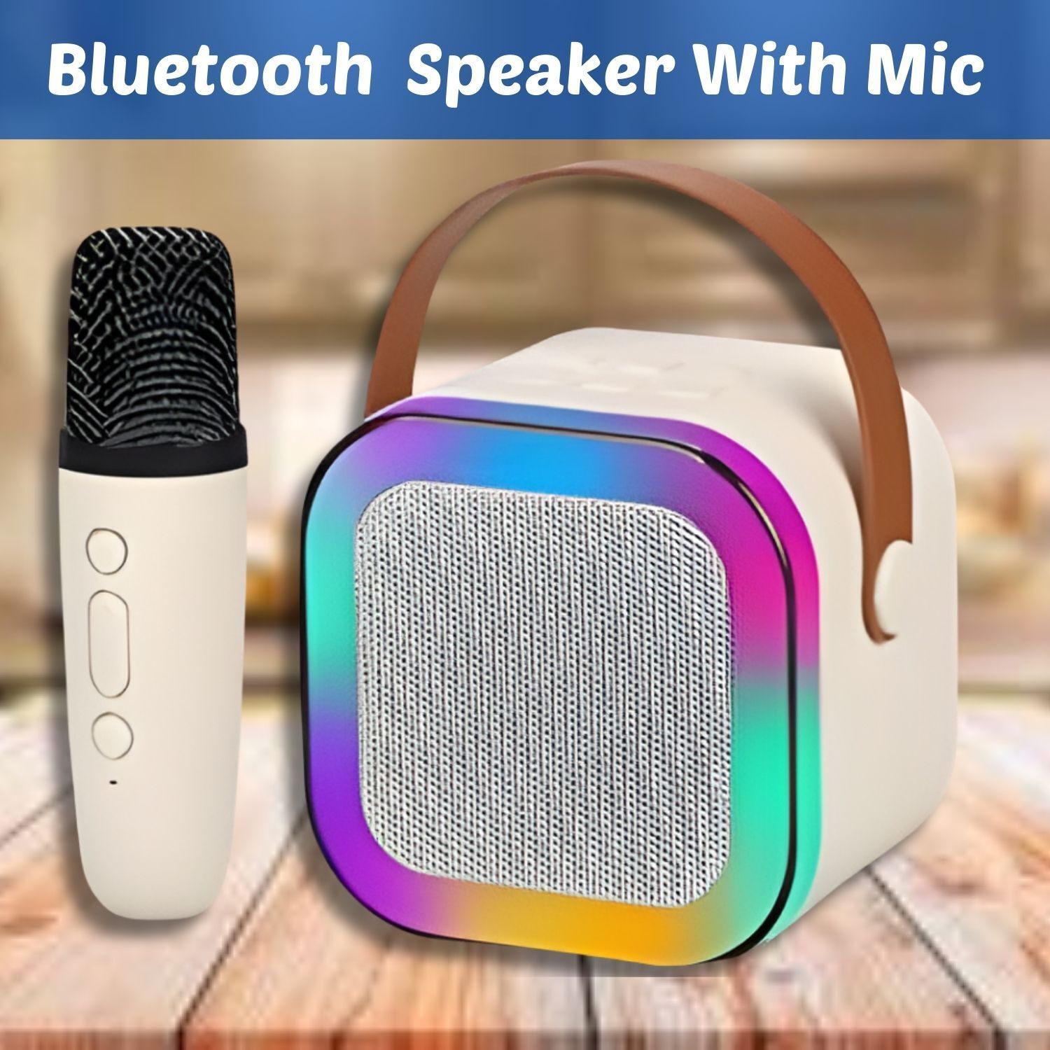 TASLIM K12 (PORTABLE BLUETOOTH SPEAKER)Deep Bass Sound With Karaoke Mic & RGB LightE211 10 W Bluetooth Laptop/Desktop Speaker