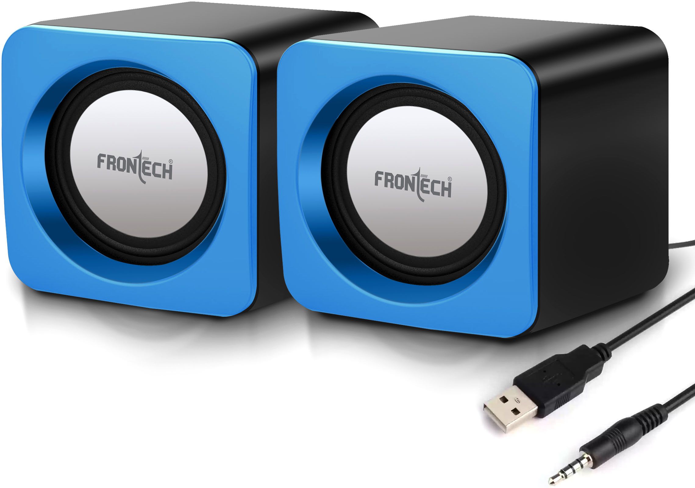Frontech 2.0 Multimedia Speakers with USB Power, AUX Connectivity & Volume Control 3 W Laptop/Desktop Speaker