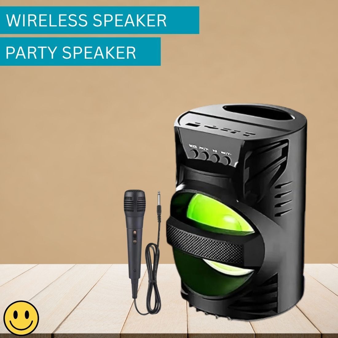 PARADISEECOM LZ (PORTABLE WIRELESS BLUETOOTH SPEAKER)Crystal Clear Sound With Karaoke MicY82 15 W Bluetooth Laptop/Desktop Speaker