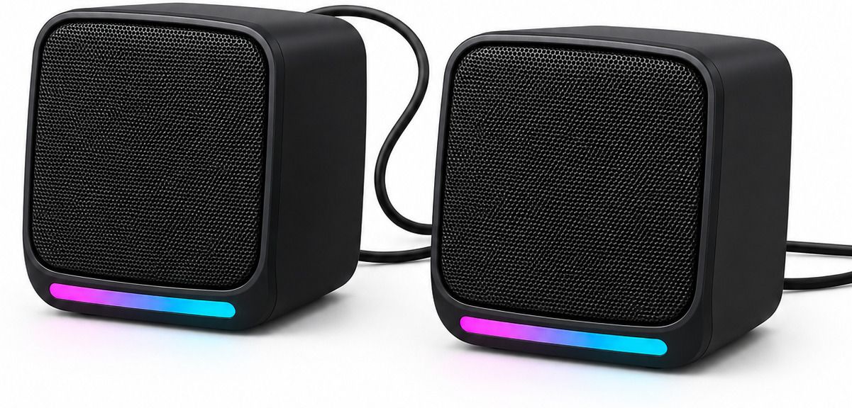 otoobest USB Computer Speakers – 6W Stereo Sound with Multicolor LED Lights | 11 VP 5 W Laptop/Desktop Speaker-picture-46