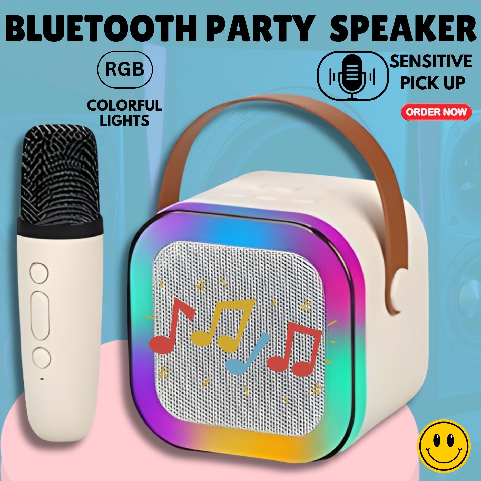 FRONY K12 (PORTABLE BLUETOOTH SPEAKER) with Karaoke Mic & RGB Light, 6Hrs PlaytimeG466 10 W Bluetooth Laptop/Desktop Speaker-image-22