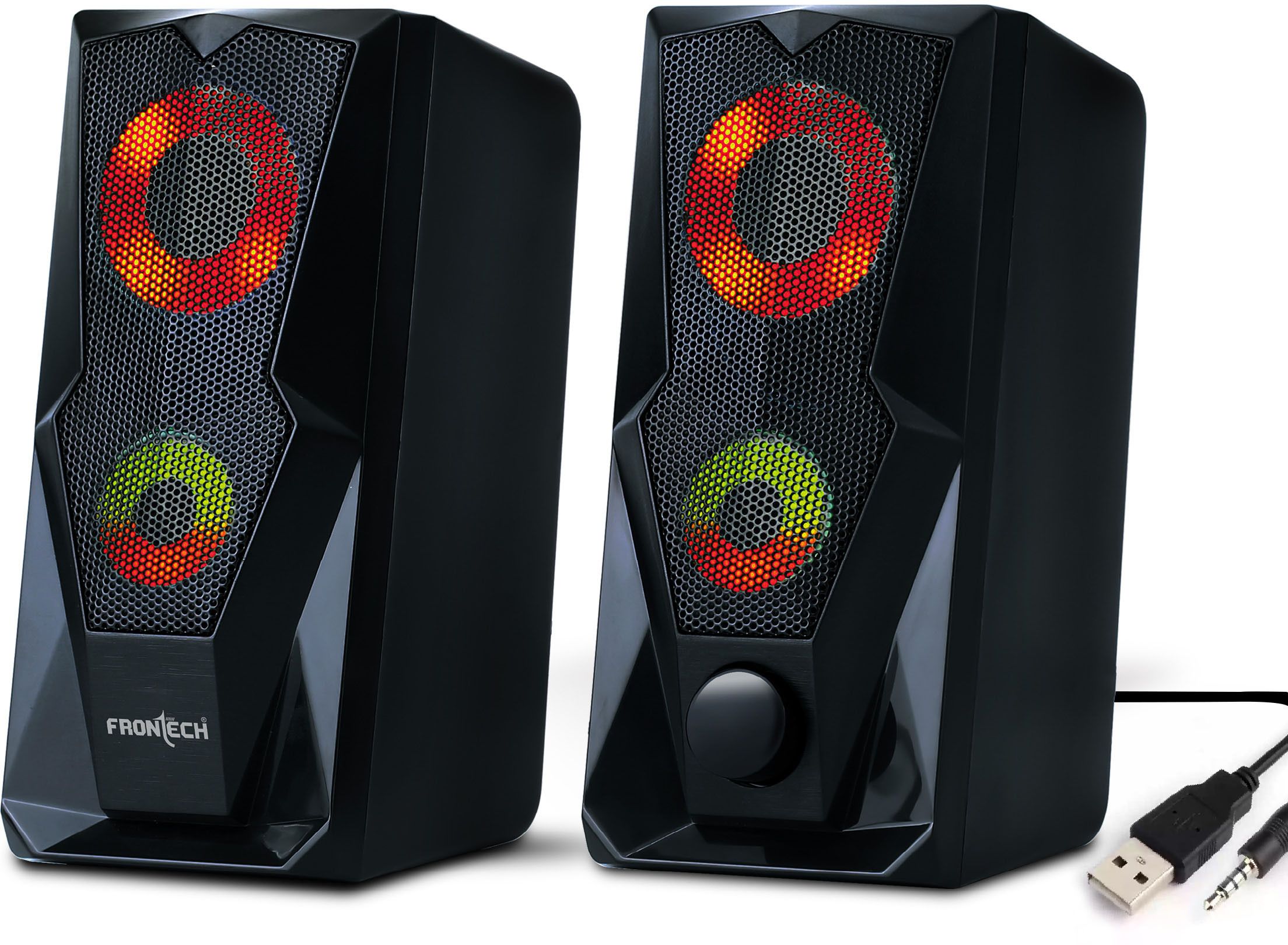 Frontech 2.0 Multimedia Speakers – USB Powered | RGB Lighting | 3.5mm AUX | 12 W Laptop/Desktop Speaker-image-41