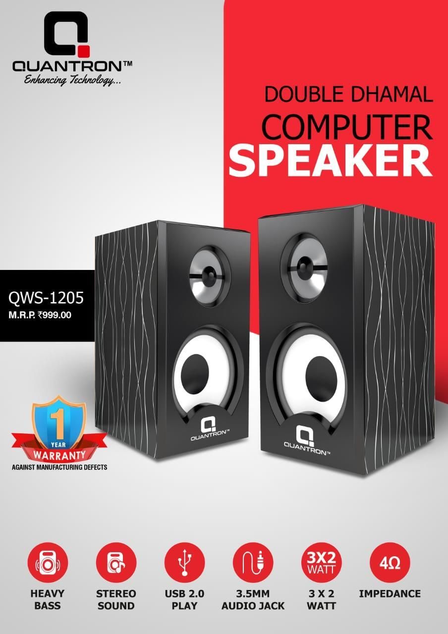 Quantron QWS -1205 USB COMPUTER SPEAKER 3 W Laptop/Desktop Speaker-image-17