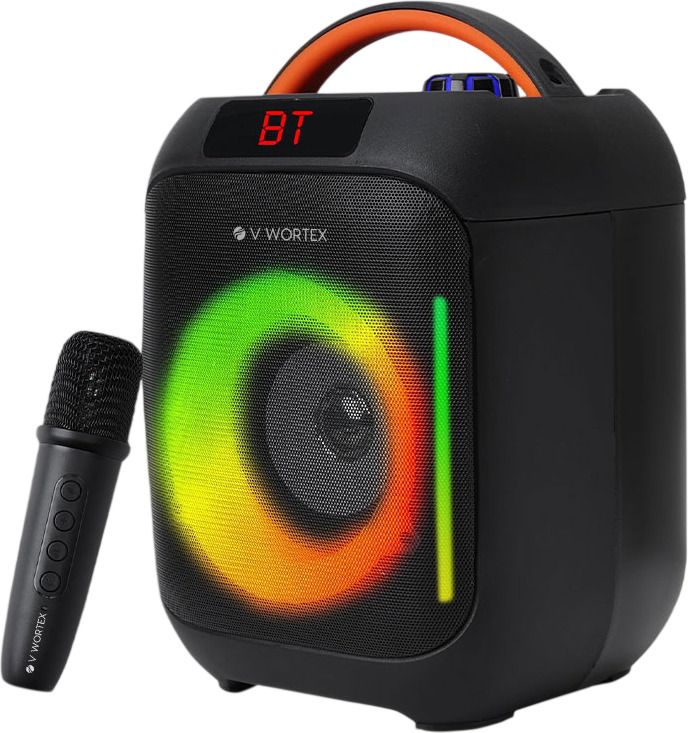 V WORTEX Party Speaker with Wireless Mic | Boom Box Speaker | RGB Lights | Deep Bass| 35 W Bluetooth Speaker-image-30