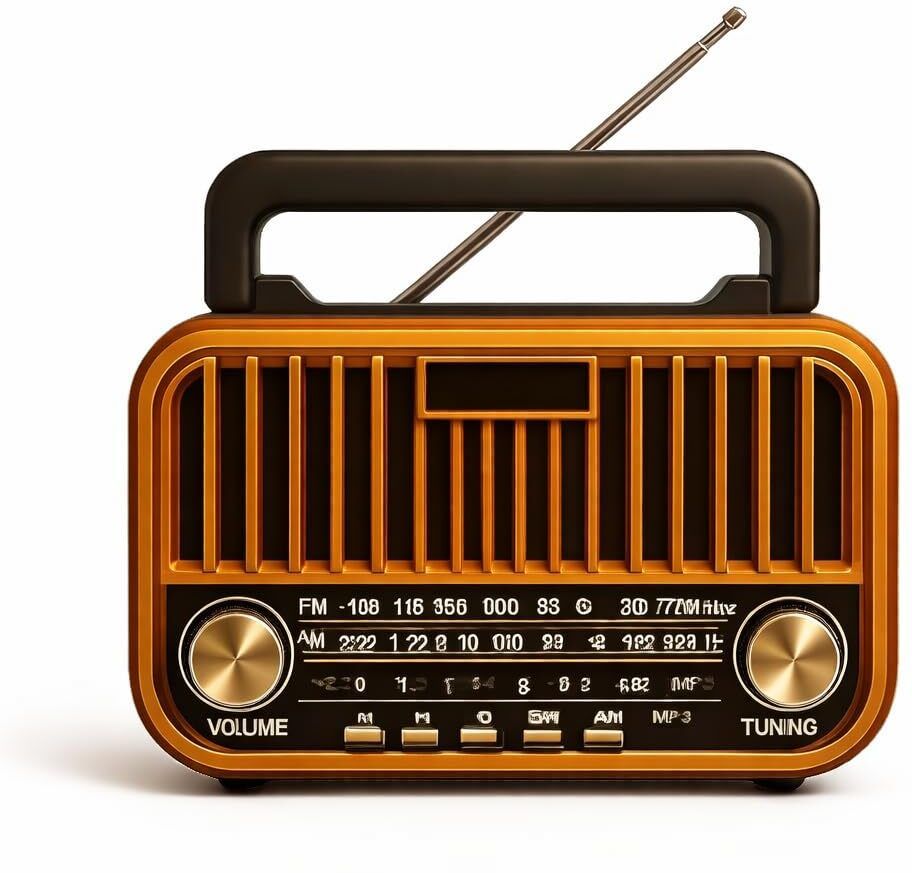 otoobest Vintage FM Radio Bluetooth Speaker Powerful Sound 12H Clock USB AUX SD Radios 10 W Bluetooth Speaker-image-5