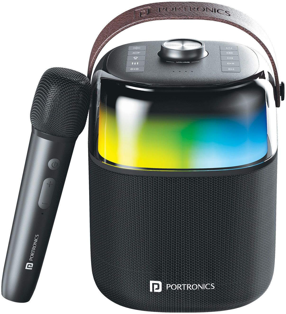 Portronics 4 with Wireless Karaoke Mic, 6Hrs Playtime, HD Sound 50 W Bluetooth Party Speaker-image-2