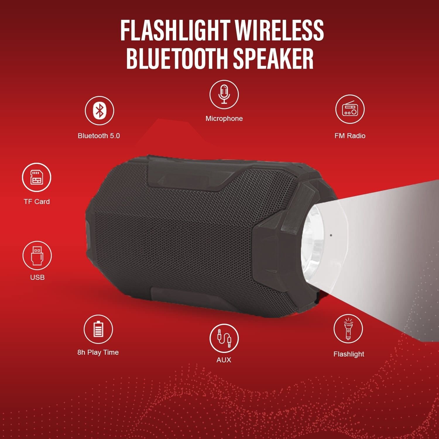 POZUB Portable Bluetooth Professional Speaker System with Torch LED Light Loudspeaker 10 W Bluetooth Speaker-image-46