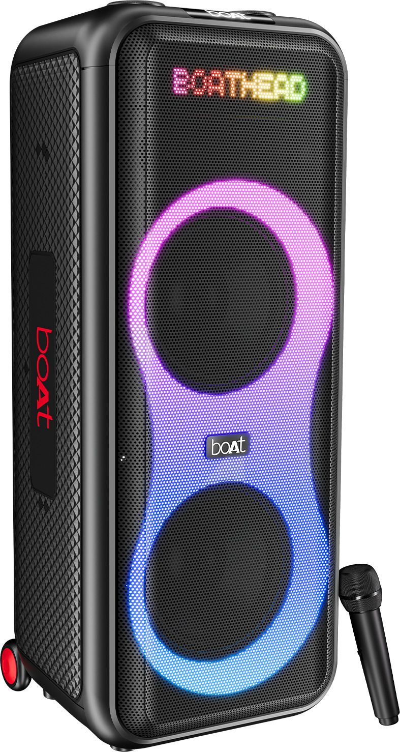 boAt Partypal 600(2025 Launch), Animated Text Display, Wireless Karaoke MIC, LEDs 220 W Bluetooth Party Speaker