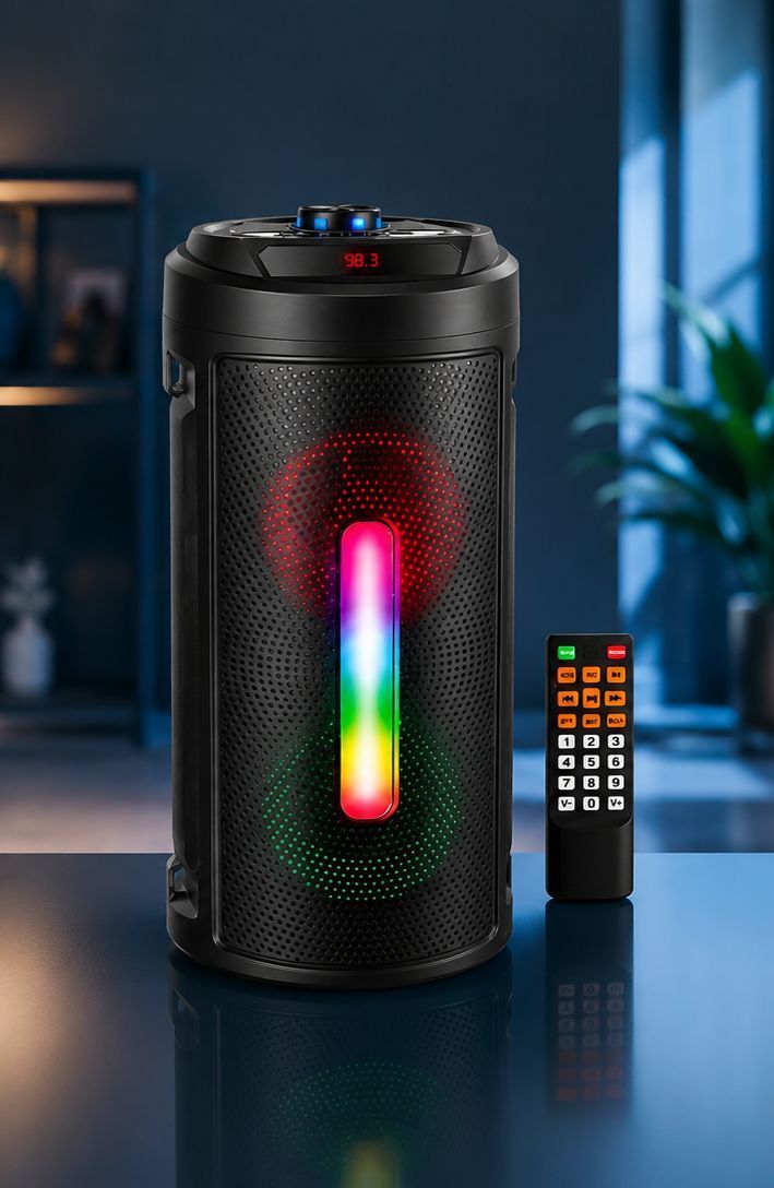 ZEKLY 40W Bluetooth Tower Speaker | Dual Woofer RGB Lights | Remote | 40 W Bluetooth Party Speaker-image-32