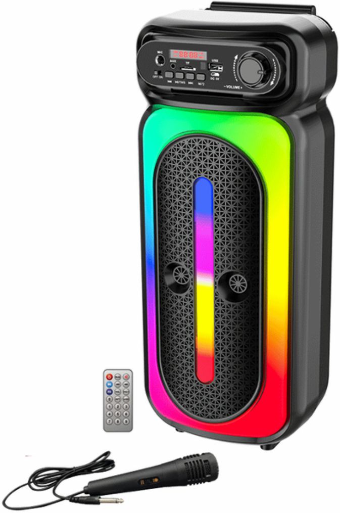 Gk King Series RGB Lighting Dual 4-inch Portable Karaoke Players Wireless USB BlueTooth 20 W Bluetooth Party Speaker-image-48