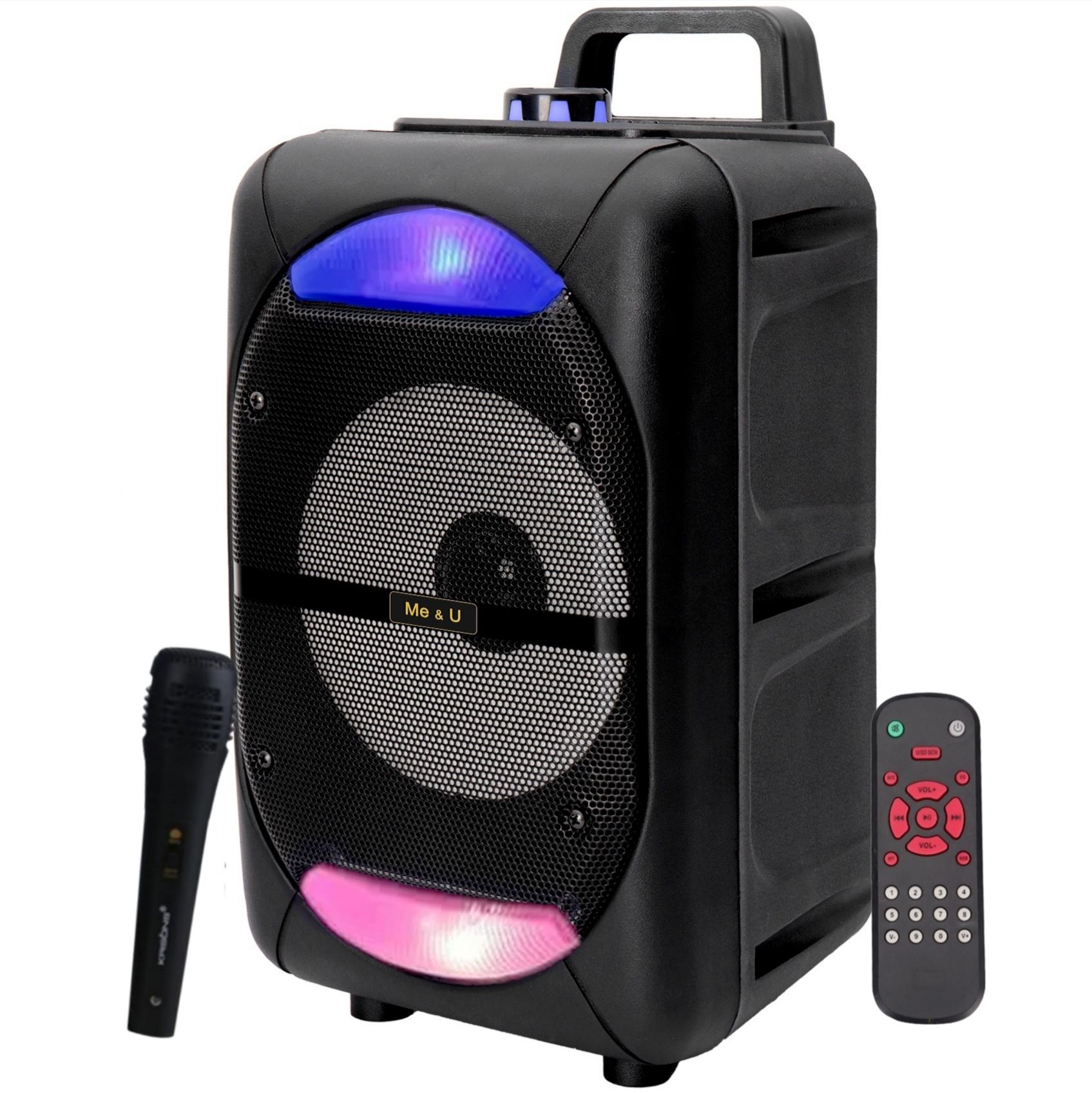 ME&U BeatzMusic With TWS FM USB AUX BT WIRED MIC RGB LIGHT type c fast charging 60 W Bluetooth Party Speaker