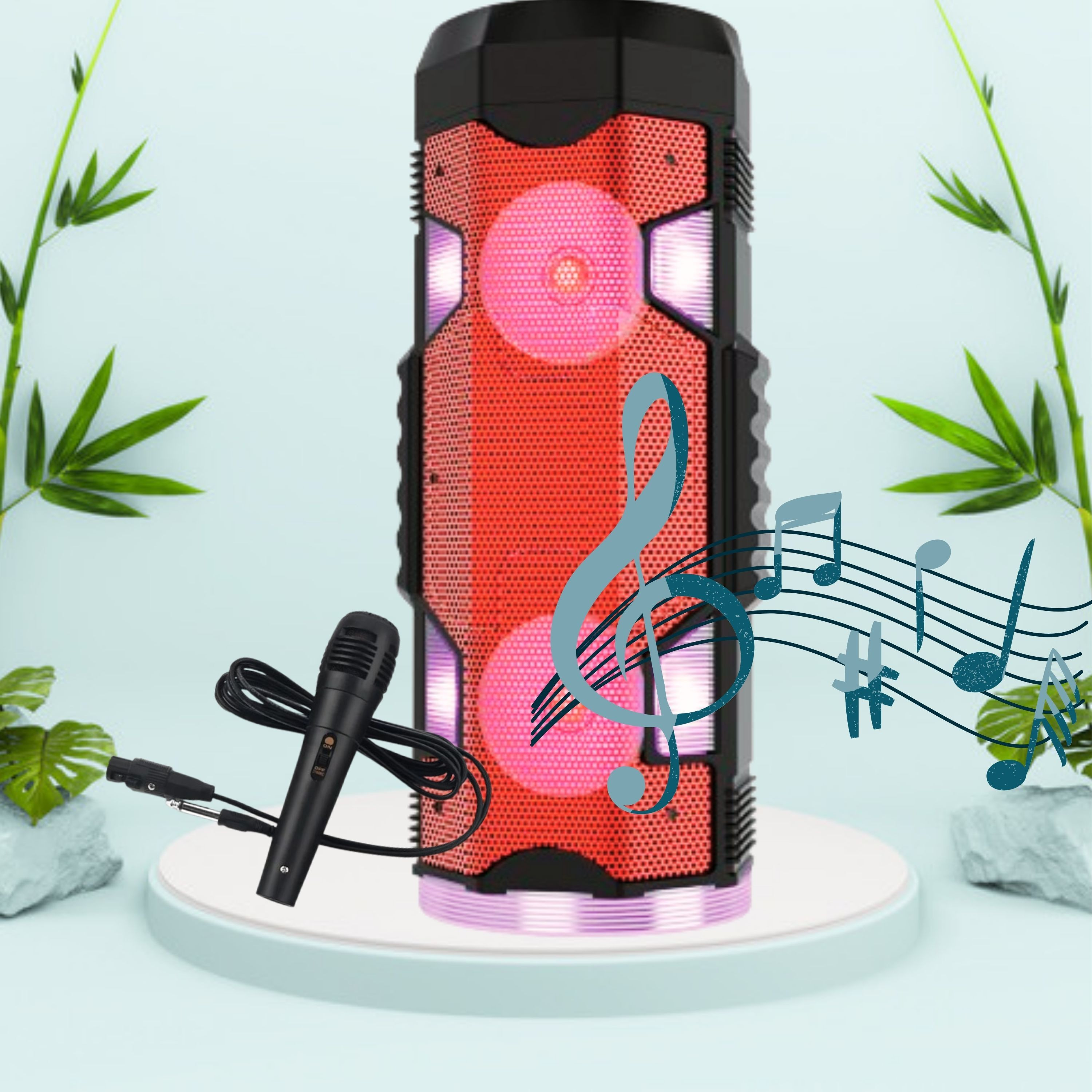 GUGGU Party Speaker with Wireless Bluetooth Speaker RGB Light Mic, FM With Remote K252 20 W Bluetooth Party Speaker image 1