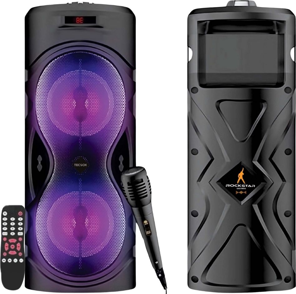 TecSox Rockstar 40W Party Speaker Bluetooth V 5.3 with USB,SD card Slot,Aux,3D Bass 40 W Bluetooth Party Speaker-image-30
