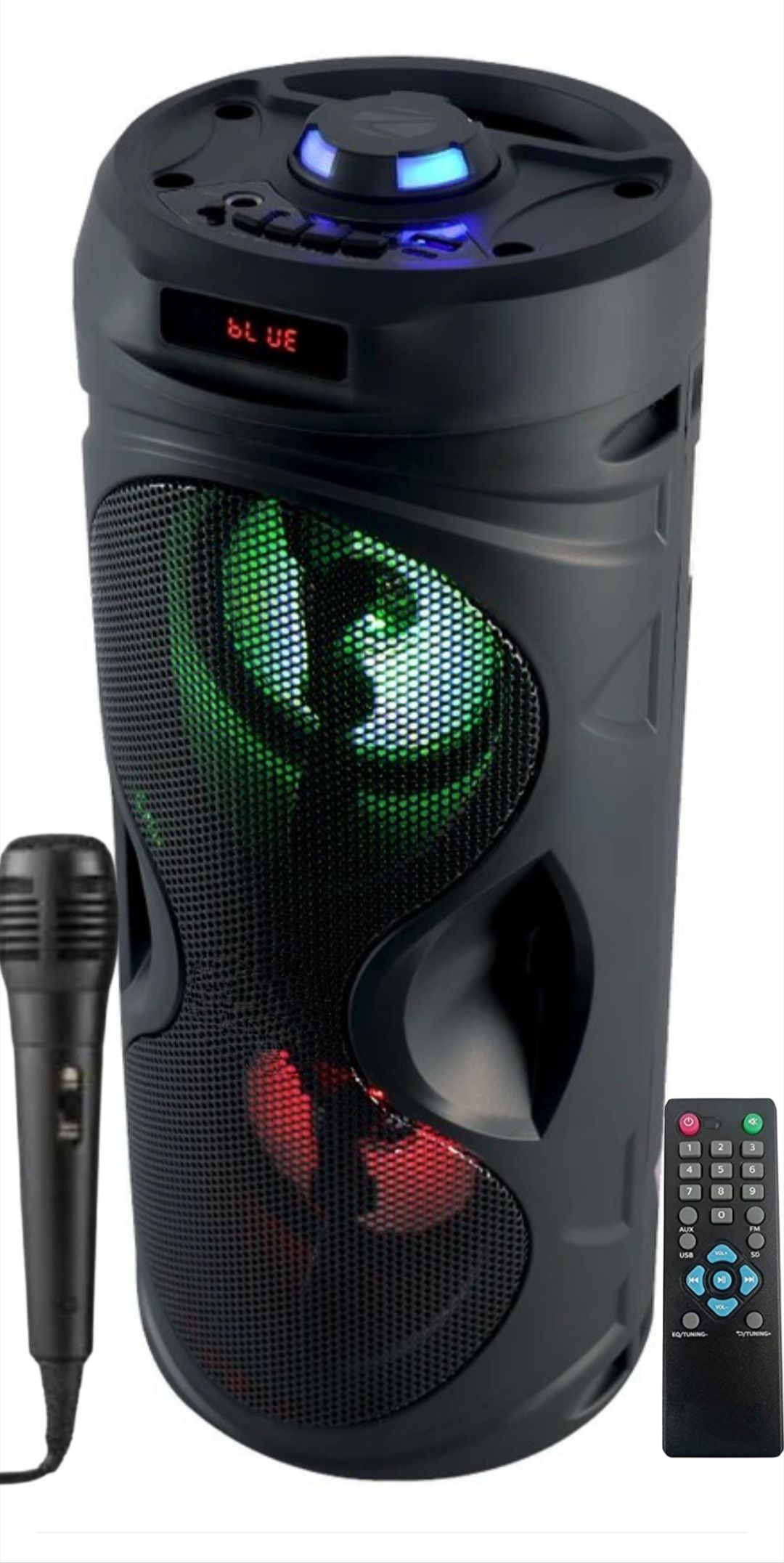 ME&U Musical pro 4inch*2/ 8 hours play time BT TWS Mic RGB light FM USB AUX 40 W Bluetooth Party Speaker