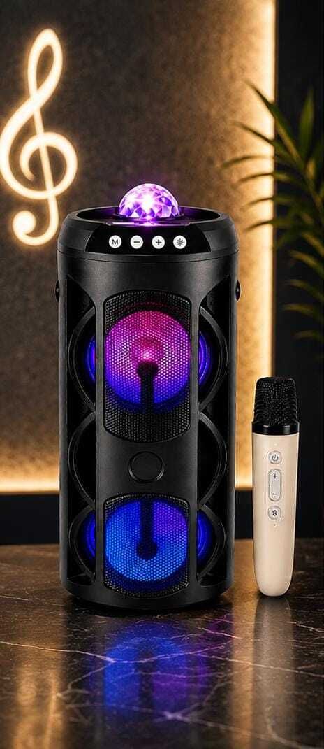 ZEKLY PrismGlow 50W Party Speaker|Crystal RGB Dome Light|Dual Woofer|Wireless Mic| 50 W Bluetooth Party Speaker-image-10