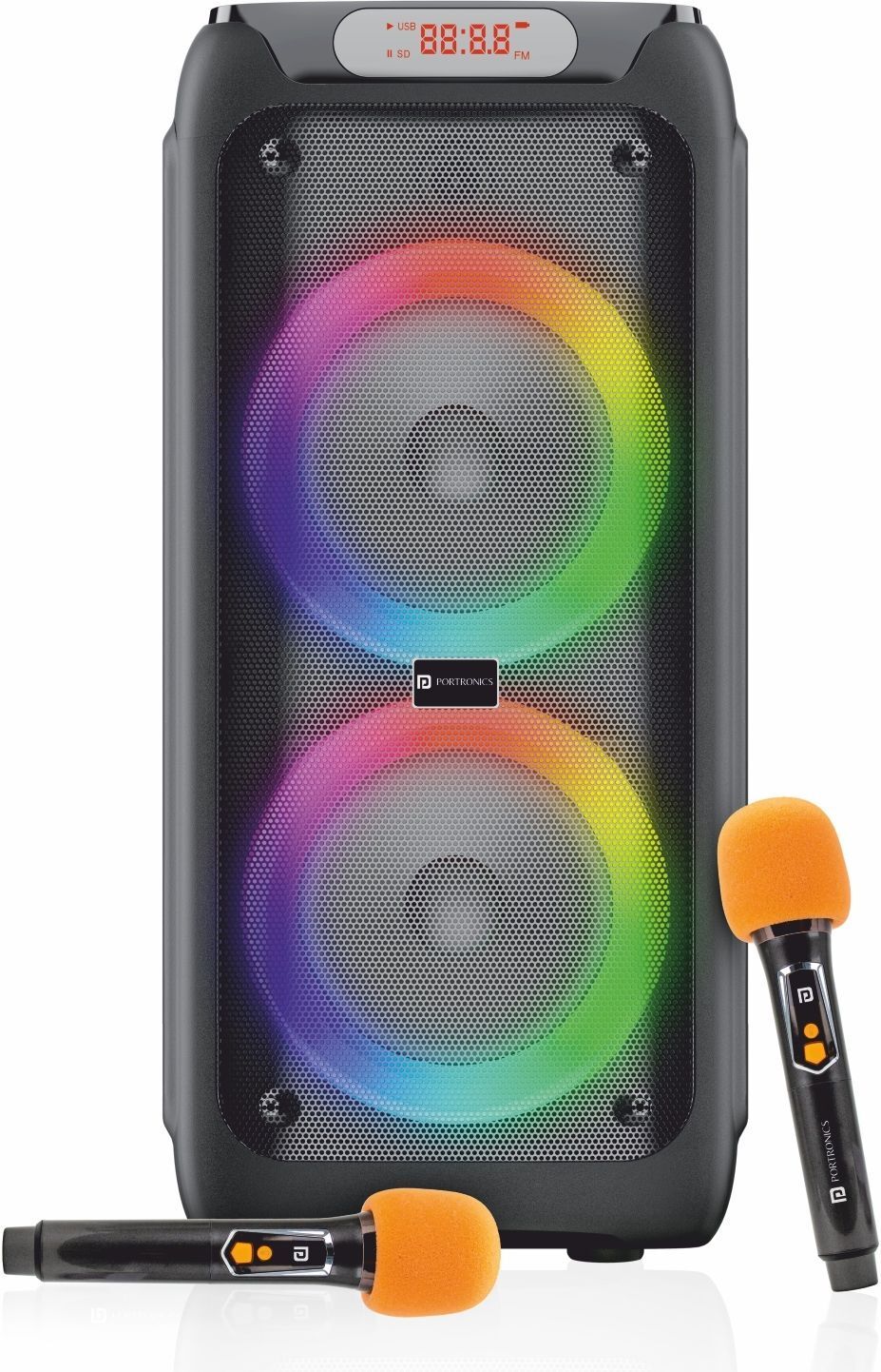 Portronics 150W Iron Beats 5 Party Speaker with Dual Wireless Karaoke Mic,Guitar In,BT V5.3 150 W Bluetooth Party Speaker-image-15