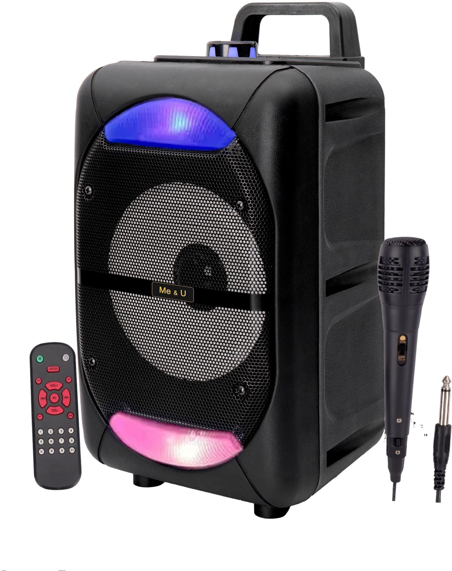 ME&U Sound feast 6.5inch driver 8 hours play time BT TWS Mic RGB light FM USB AUX 50 W Bluetooth Party Speaker
