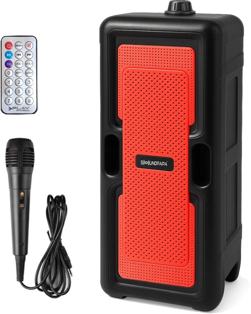 Soundpapa Party Speaker with Karaoke Mic, 50W Power, Dual 4" Woofers 50 W Bluetooth Party Speaker-image-41