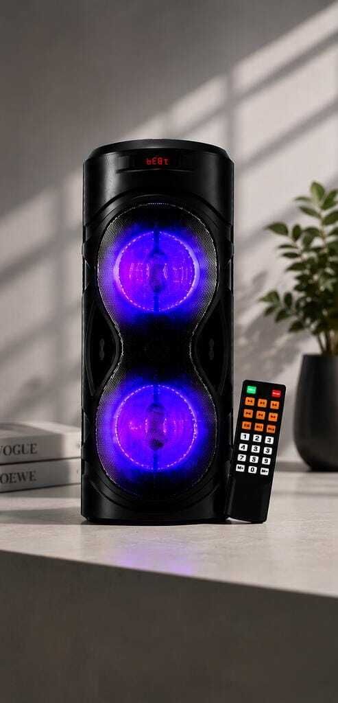 3RY 40W Portable Bluetooth Tower Speaker with Dual Woofer, LED RGB Lights & Remote 40 W Bluetooth Party Speaker-picture-22
