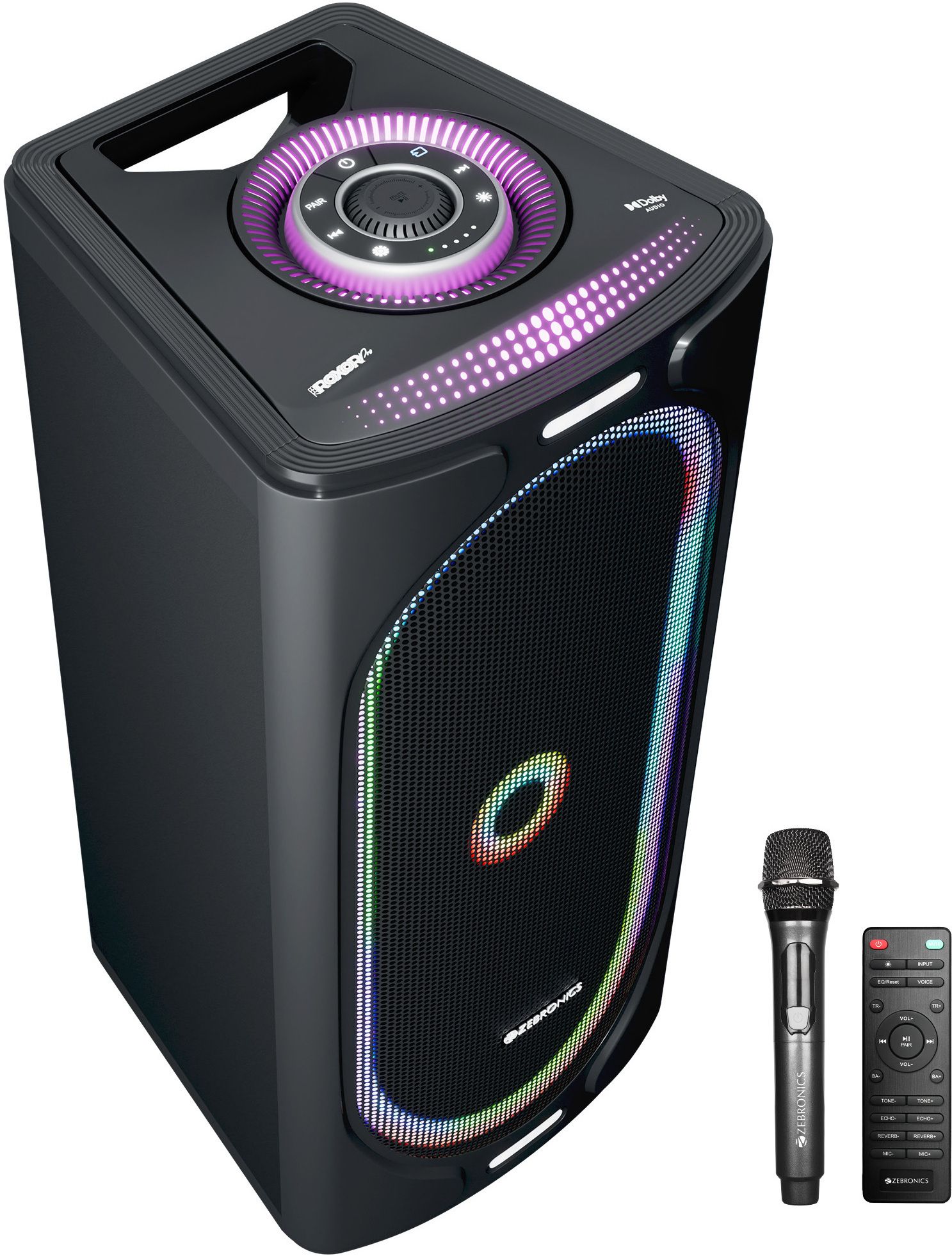 ZEBRONICS Roxor Pro with Dolby Audio,HDMI (ARC),USB,AUX,Karaoke,upto 6h Battery 120 W Bluetooth Party Speaker-image-33