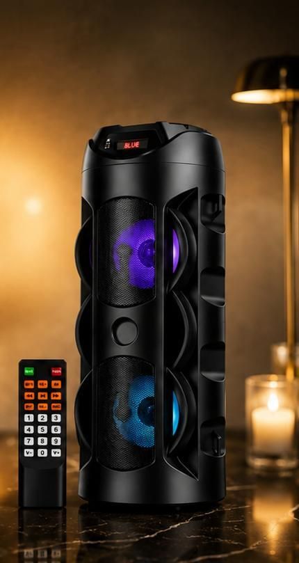 ZEKLY Max 40W Bluetooth Tower Speaker | Dual Woofer RGB Lights | Remote | 40 W Bluetooth Party Speaker-image-46