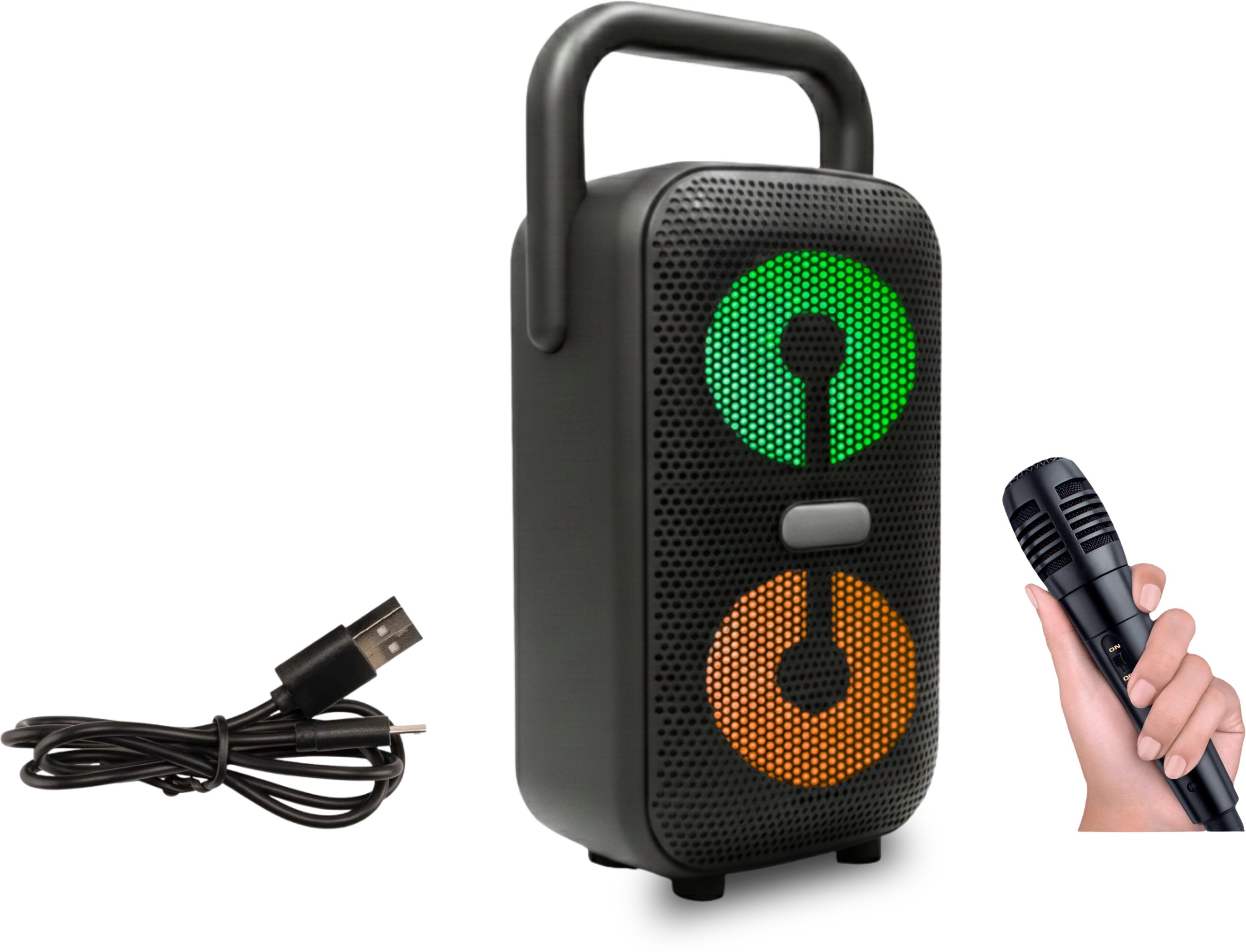 VOIZO Dual 3” Bluetooth Karaoke Speaker with RGB LED, Wired Mic & 1200mAh Battery 25 W Bluetooth Party Speaker-image-46