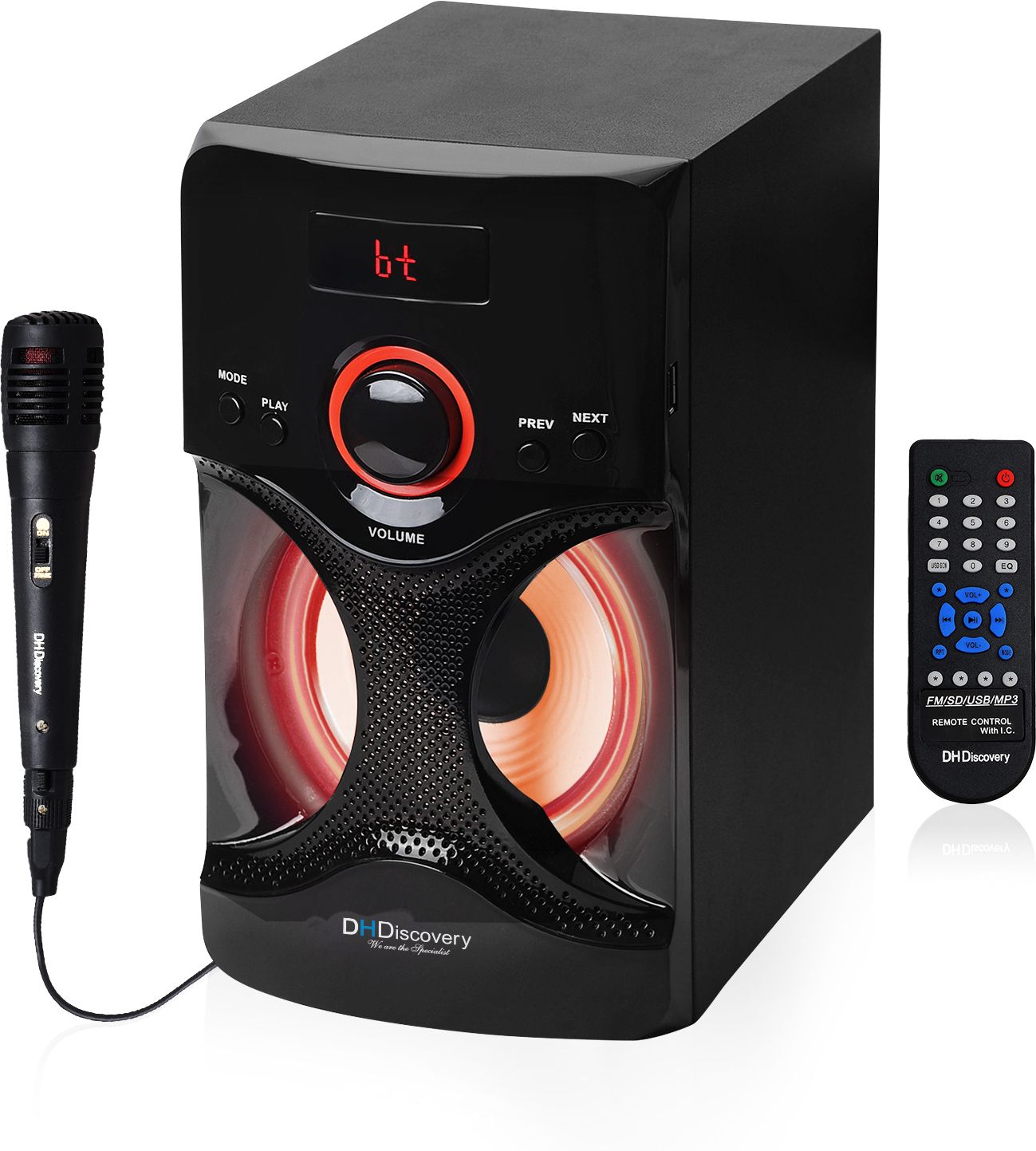 DH Discovery BT4440 40W Output with(Wired Mic, RGB Lights, BT/USB/SD Card, Mono Sound, ) 40 W Bluetooth Party Speaker-image-26