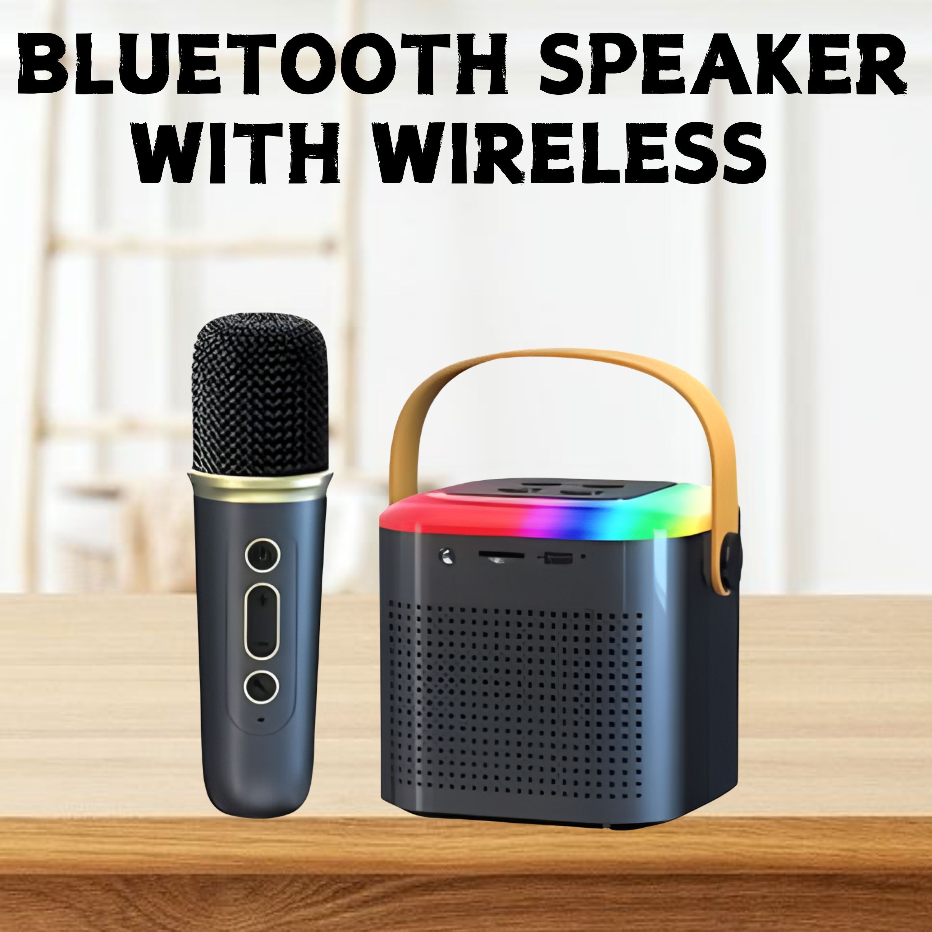 GUGGU Bluetooth Speaker Support SD Card/Aux/USB With Karaoke Mic and RGB Lights J33 10 W Bluetooth Party Speaker-image-19