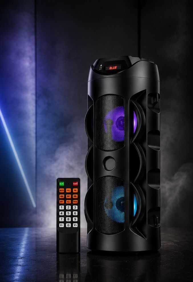 APH PRIME DJ Speaker & Sound Box . 40W Tower Speaker | Dual Woofer RGB Lights | Remote | 40 W Bluetooth Party Speaker-image-15